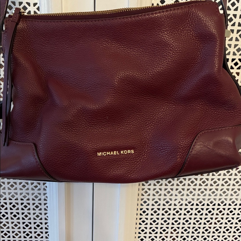 Michael Kors Burgundy Leather Crossbody Bag